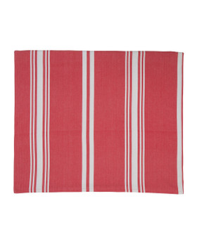 Raidallinen pöytäliina 150x250cm punainen/valkoinen