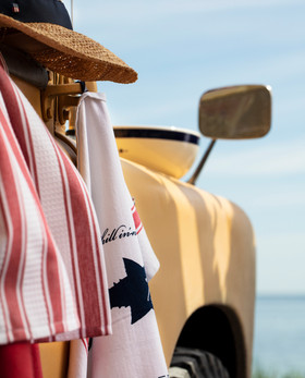 Painettu  Keittiöpyyhe valkoinen/punainen