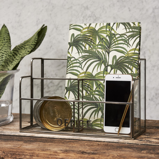 French Glass Office Organizer
