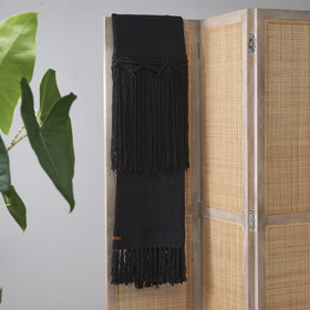 Treasure Macra Throw black 170x130