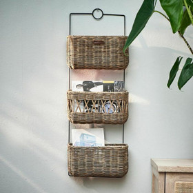 Rustic Rattan Wall Rack Riviera Maison