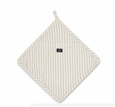Raidallinen patalappu beige/valkoinen