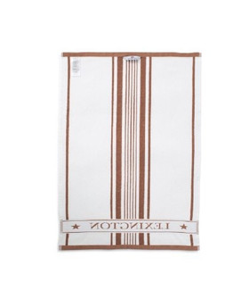 Raidallinen Terry logo keittiöpyyhe puuvillaa ruskea/luonnonvalkoinen