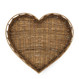 Rustic Rattan Heart Tray