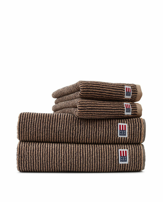 Original raidallinen pyyhe Tan-Dark Gray
