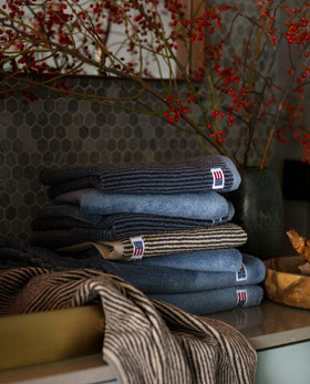 Original raidallinen pyyhe Tan-Dark Gray