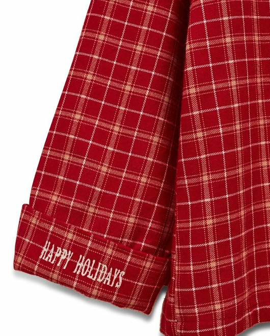 Avery yöpaita orgaanista puuvillaaflanellia punainen/beige