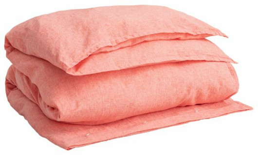 Pellavapuuvilla sekotteinen pussilakana Strong coral 150x210cm