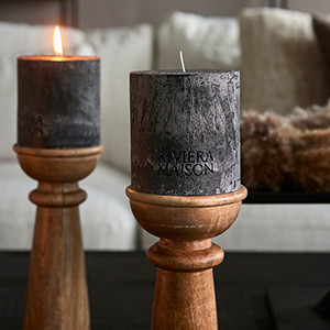 Pilarikynttilä Rustic 10x10 Musta Riviera Maison