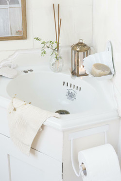 Tiskirätti Mynte neulottu beige, Ib Laursen 