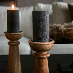 Pilarikynttilä Rustic 7x13 Musta Riviera Maison