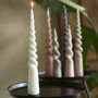 Twisted Cone Candle 35cm off white