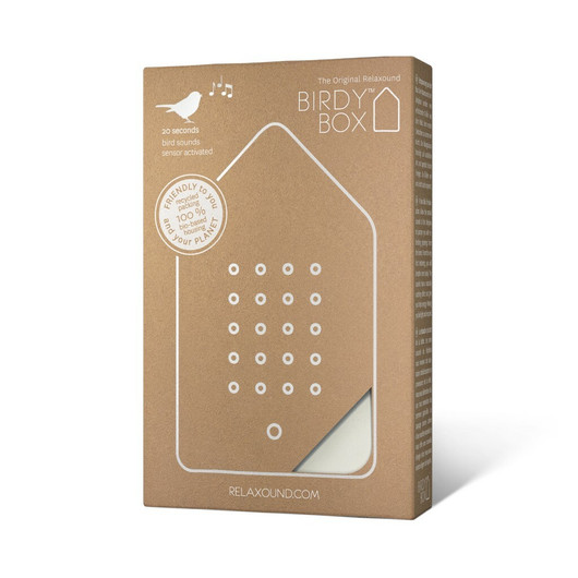 Relaxound- Birdybox White Jesmonite linnunlaulua laatikkossa valkoinen