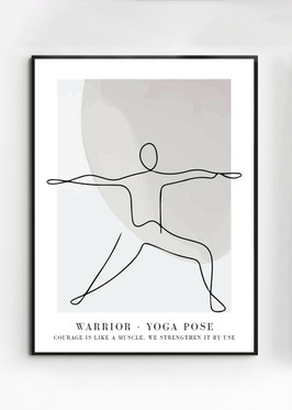 Jooga juliste Warrior/soturi  30x40