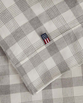 Harmaaruudullinen Puuvillaflanellipussilakana ja tyynyliina