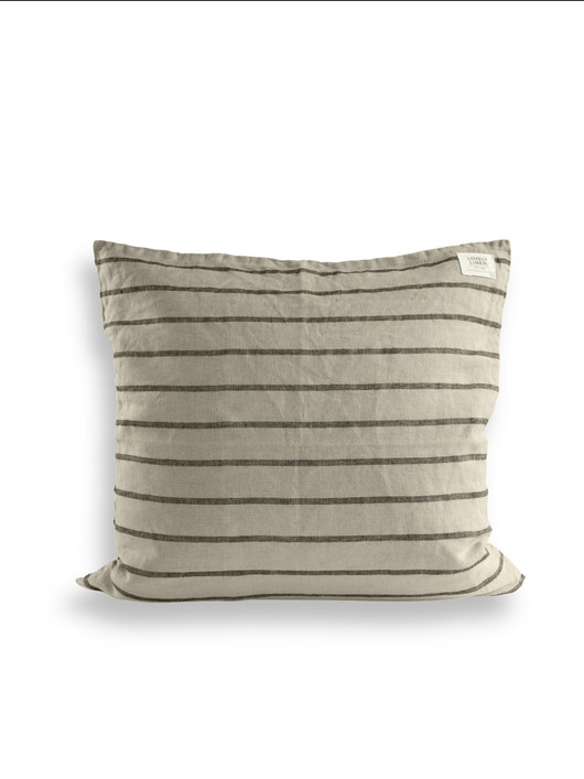 Lovely Linen Sisustustyyny Stripe Black 50x50