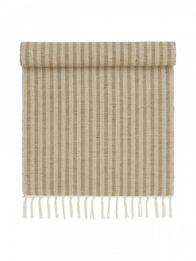 Adam raidallinen kaitaliina 33x120 cm juutti-luonnonvalkoinen