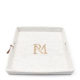 Riviera Maison Monogram tarjotin valkoinen 50x50 cm