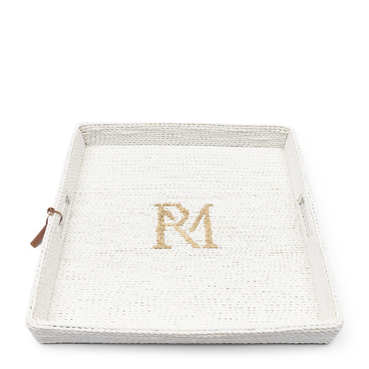 Riviera Maison Monogram tarjotin valkoinen 50x50 cm
