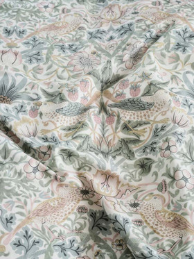 Mille Notti Mansikkavaras pussilakana vihreä/vaaleanpunainen