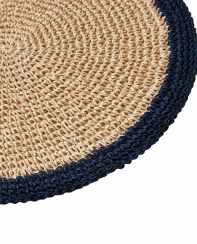 Pyöreä pöytätabletti kierrätettyä paperinarua sininen/luonnonväri