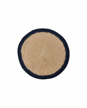 Pyöreä pöytätabletti kierrätettyä paperinarua sininen/luonnonväri