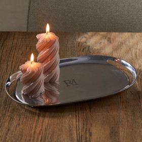 Pilarikynttilä kierteellä vaaleanpunainen 6,5x 9 Riviera Maison