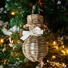 Rustic Rattan lumiukko koriste joulukuuseen Riviera Maison