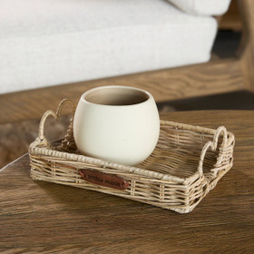 Rustic Rattan Happy Heart Mini tarjotin Riviera Maison