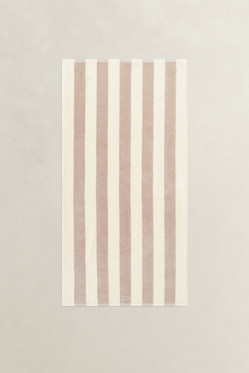 Raidallinen pyyheliina Silver Sand