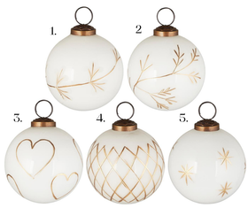Joulupallo 5 erilaista kultaisella kaiverruksella Ib Laursen