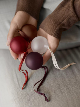 Juhla- joulukoriste setti 6kpl, Port, Midnight Plum, Rustic Brown