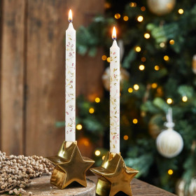 Dinner Candles Branch White 2kpl