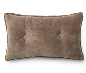 Napitettu tyyny luomupuuvillasamettia 50x30, kivenharmaa