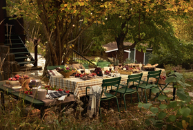 Ruudullinen pellava-/puuvillapöytäliina 150x350