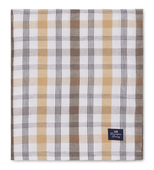 Ruudullinen pellava-/puuvillapöytäliina 150x350