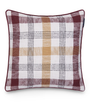 Ruudullinen kierrätyspuuvilla tyynynpäällinen 50x50, burgundinpunainen/kivenharmaa
