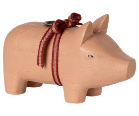 Puinen Possu Kynttilänjalka Vaaleanpunainen, small