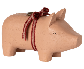 Puinen Possu Kynttilänjalka Vaaleanpunainen, small