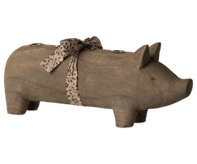 Puinen Possu Kynttilänjalka Large