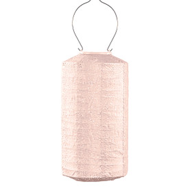 Vaalea roosa aurinkokennolyhty Paisley Cylinder Ø18 x 33 cm