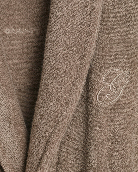 Kirjailtu kylpytakki väri Taupe Beige Gant Home