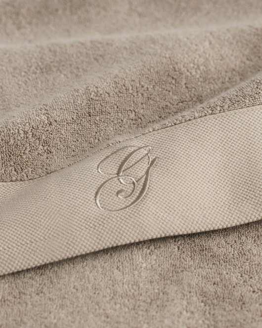 Kirjailtu pyyhe Taupe Beige