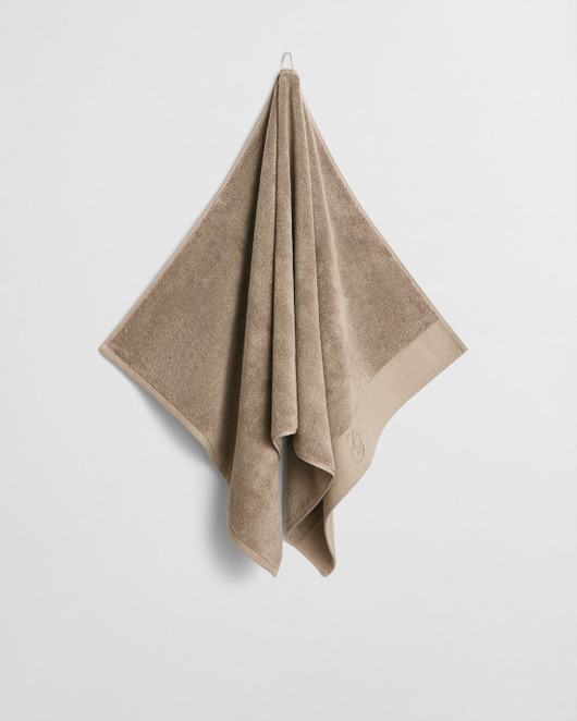 Kirjailtu pyyhe Taupe Beige