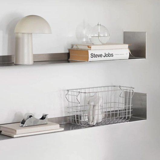 FLOAT hylly L80,5 cm, harjattu teräs