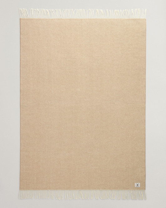 Gant kalanruotokuvioinen torkkupeitto Dark Khaki 130 x 200 cm