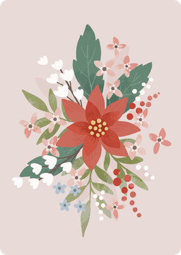 Joulukortti Kukat Bedaprint