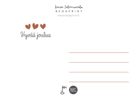 Joulukortti Leikkokukat Bedaprint