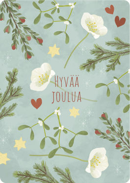 Joulukortti Leikkokukat Bedaprint