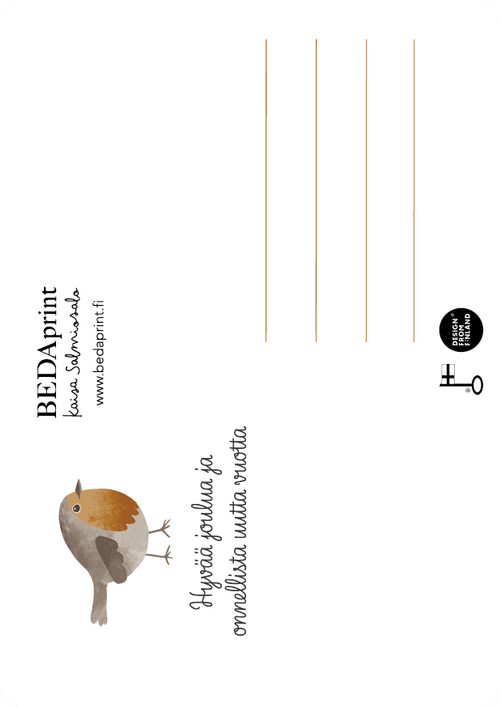 Joulukortti Robin Bedaprint